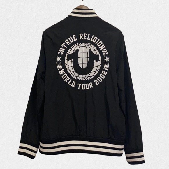 True Religion Other - True Religion World Tour 2002 Black Bomber Varsity Jacket Lined Size Large